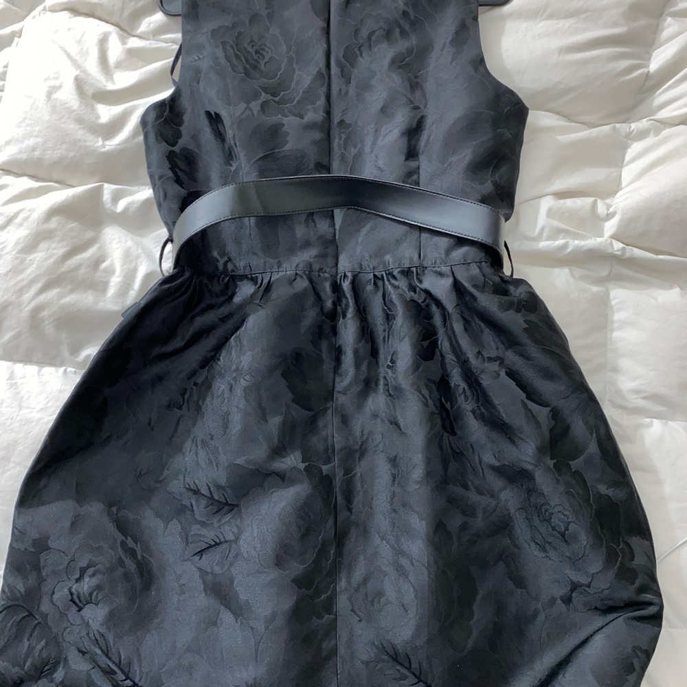 Black floral print midi dress